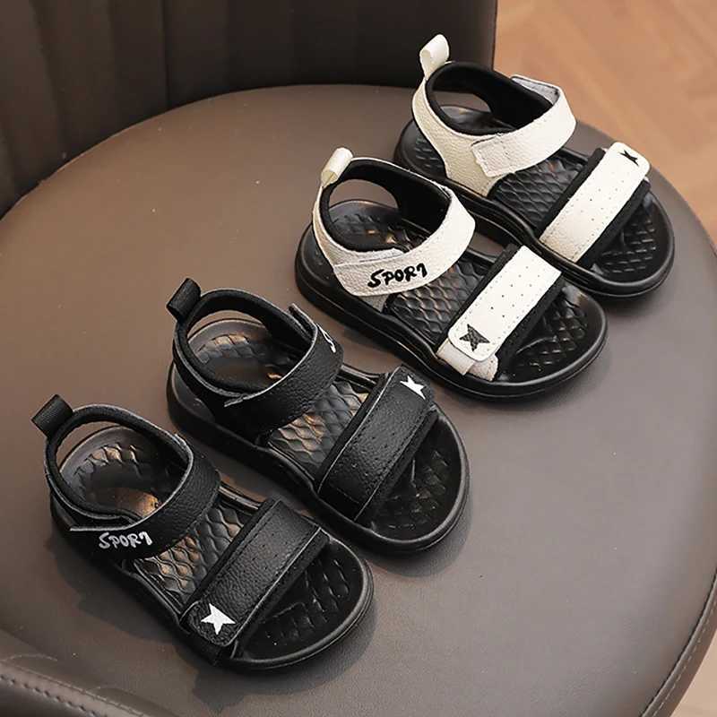 PU Leather Boys Sandals 2025 Trend Fashion Beach Shoes Childrens Ergonomic Soft Bottom Little Boys SandalsT250315