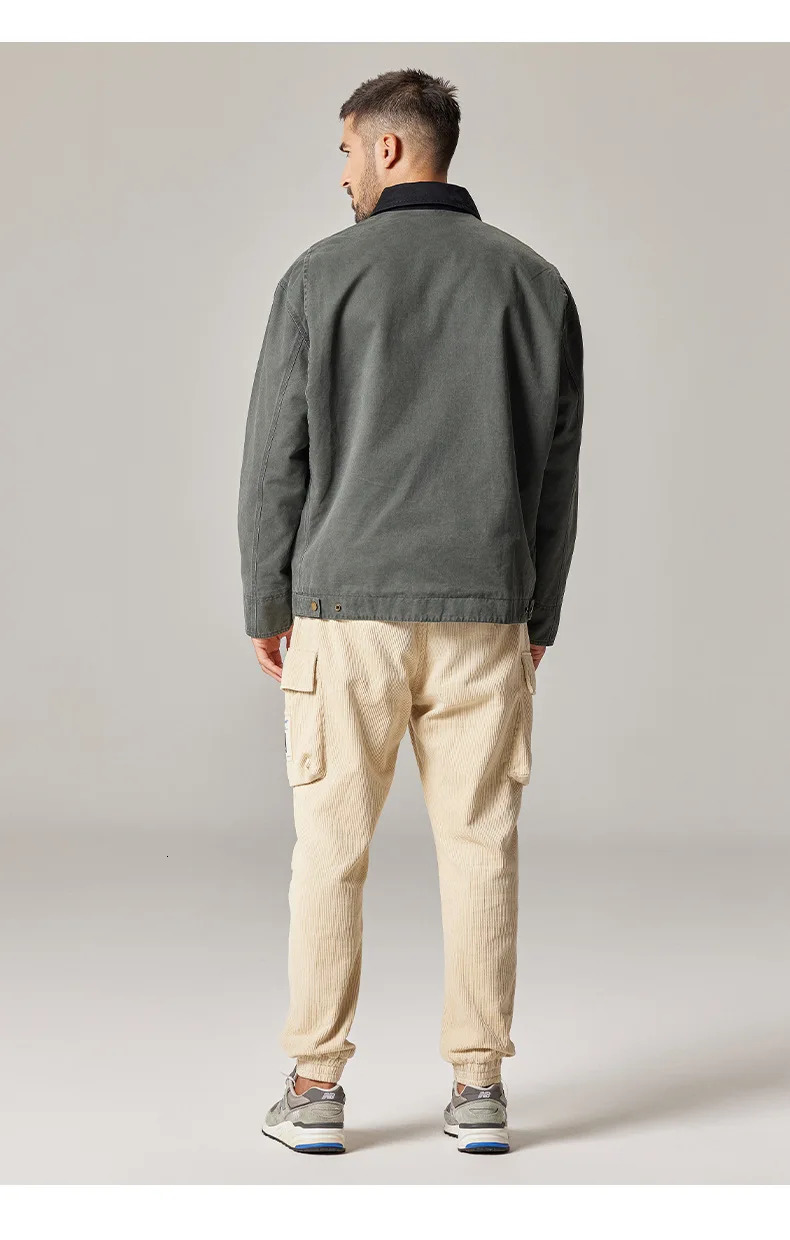 Mens Spring And Autumn Retro Safari Detroit Cotton Workwear Jacket Outerwear 250313