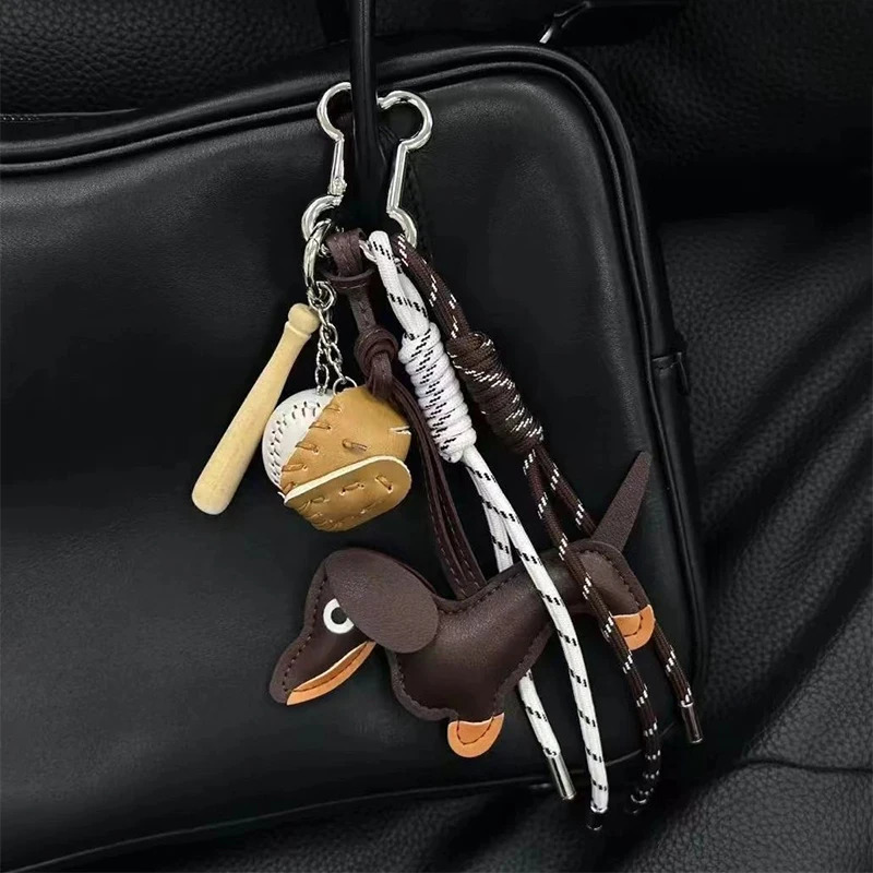 22 Style Dachshund Bag Charm Keychain PendantSausage Dog Handbag Purse Hanging Ornament Personalized Woven Keyring Accessories 250314