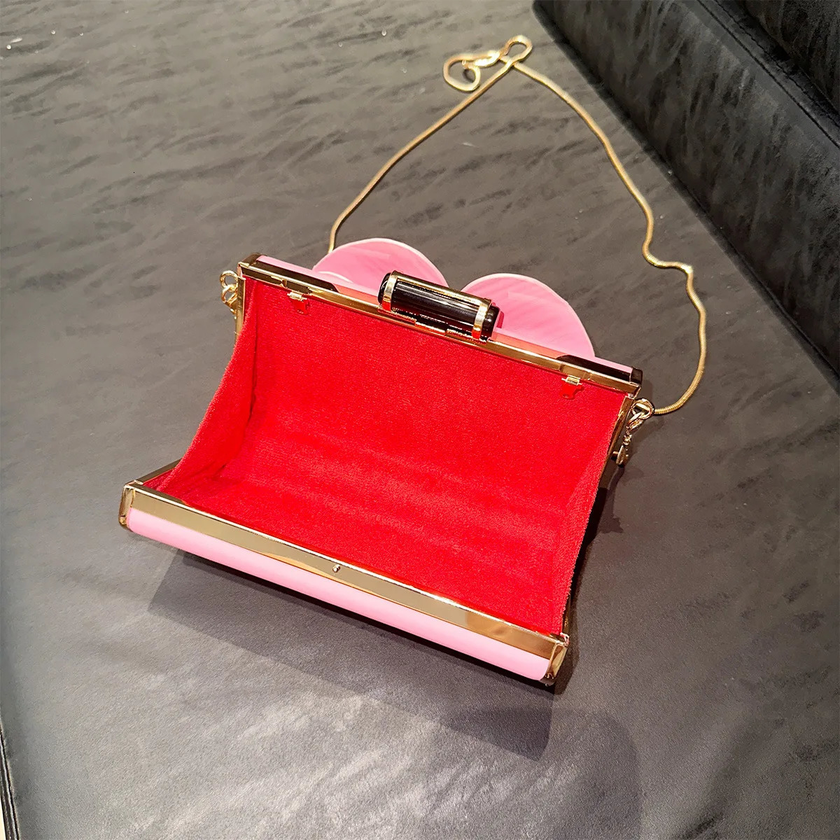 Chinese Style Floral Shoulder Bag Square Chain Crossbody Clutch with Petal Womens Evening Party Purse 250311