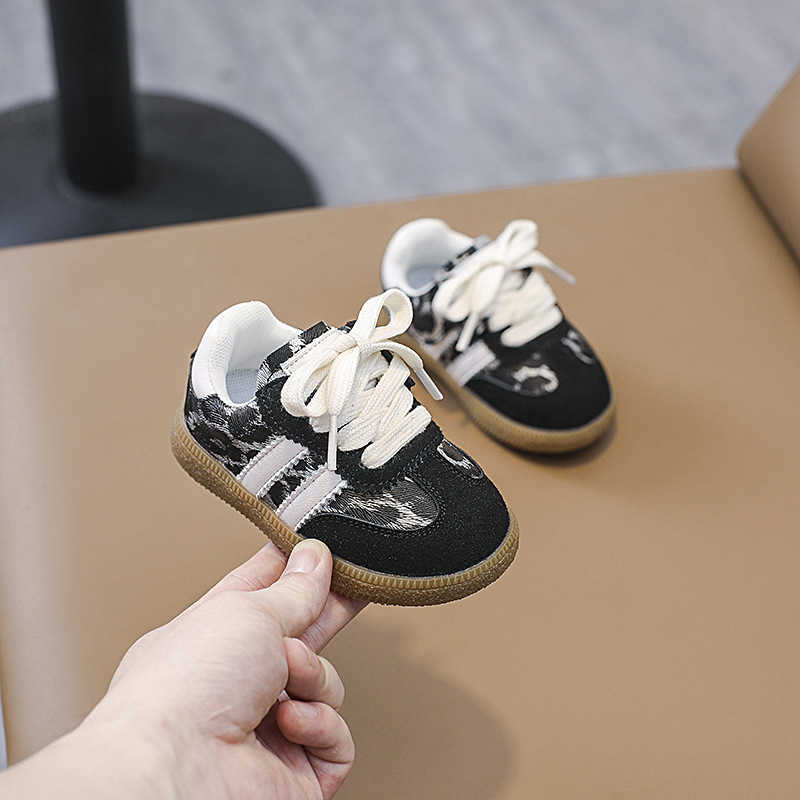 Athletic Outdoor Spring and Autumn Virtue Training Shoes for Boys and Girls Baby Board Shoes Comfortable Soft soled Leopard Pattern Childrens WalkingY