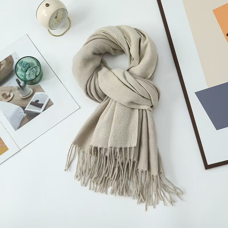 K131 Cashmere scarf women's winter hot imitation cashmere scarf versatile men's shawl Korean style thick double-sided wool scarf
