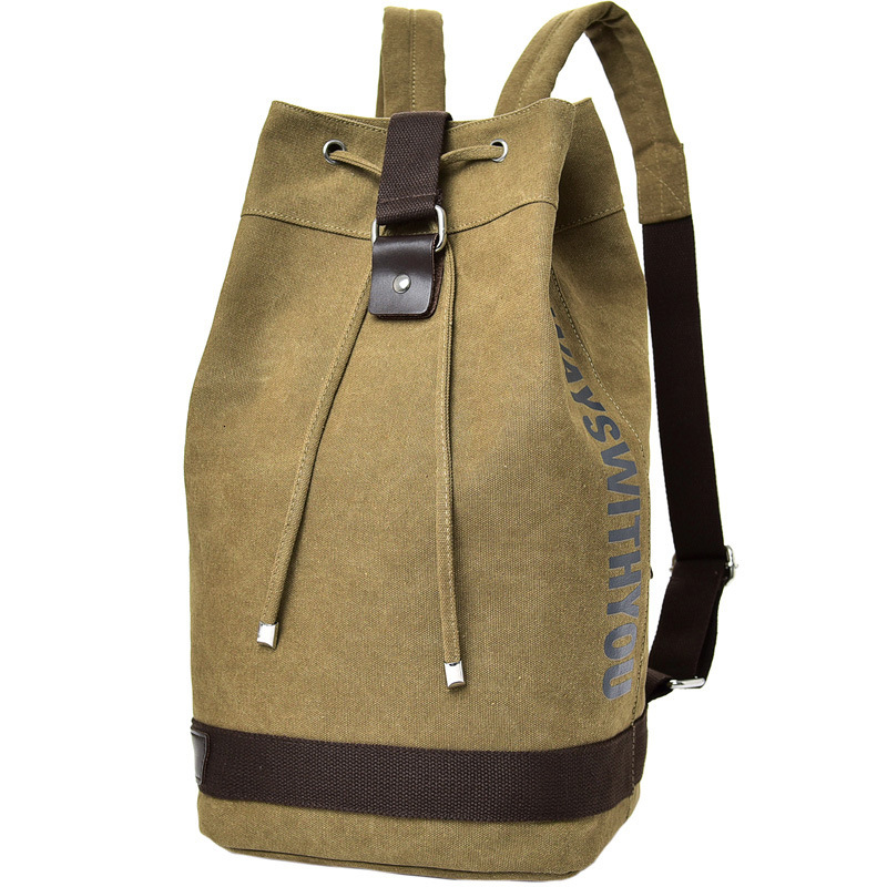Fashionable canvas backpack sports round bucket computer men's bag, leisure travel backpack, unisex designer bag