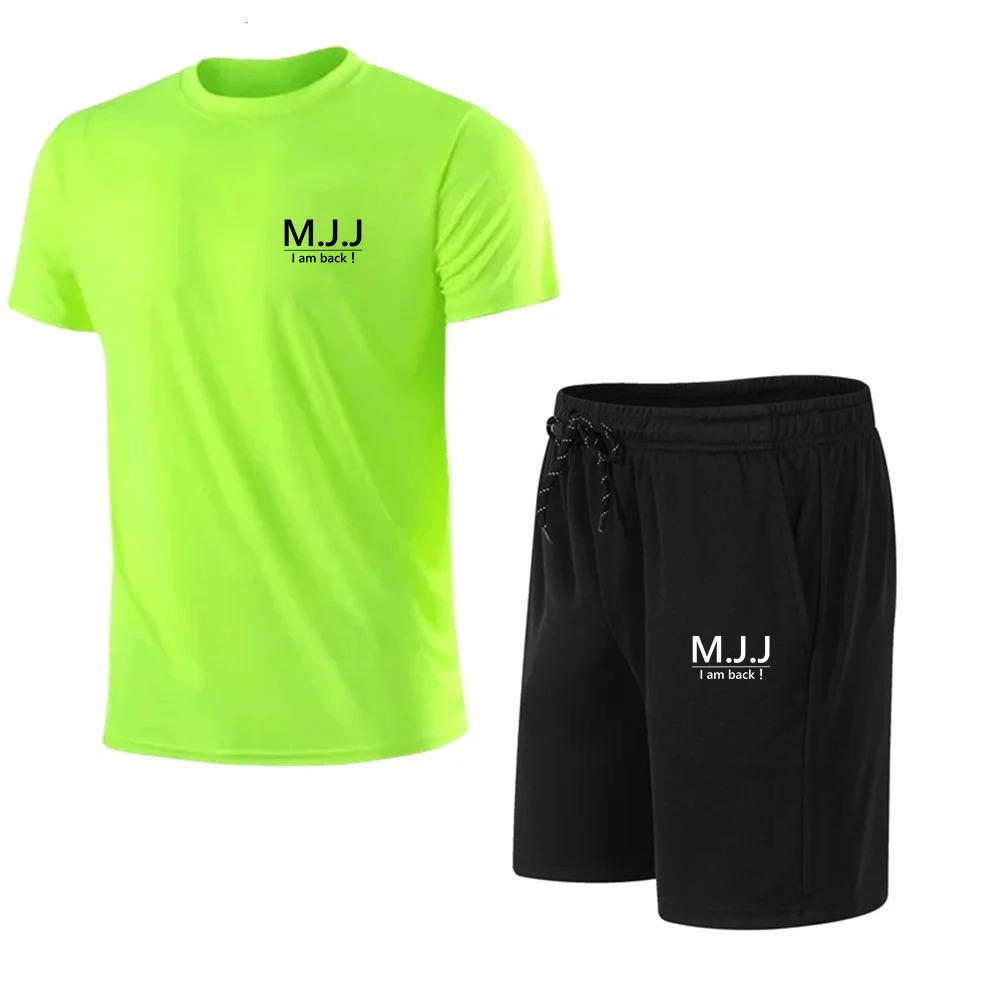 Fashion Sports two-piece sets Printed Mesh Breathable short sleeved T-shirtshorts casual jogging Running Sets Summer 250310