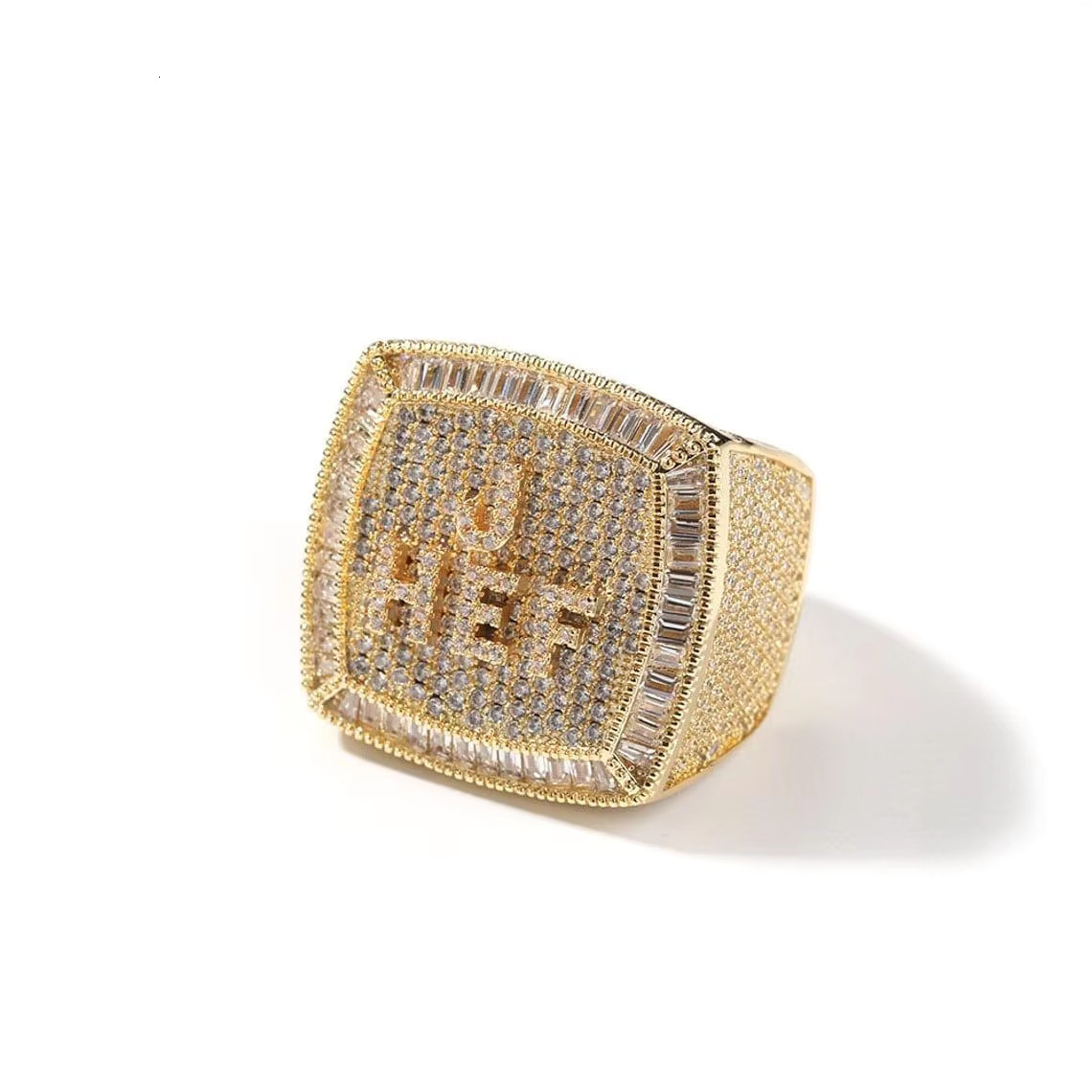 Fully Diamond Rounded Champion Ring Luxury Custom Jewelry Mens Ring Trend Hip Hop Ice Out VVS Natural 10K 14K 18K Gold