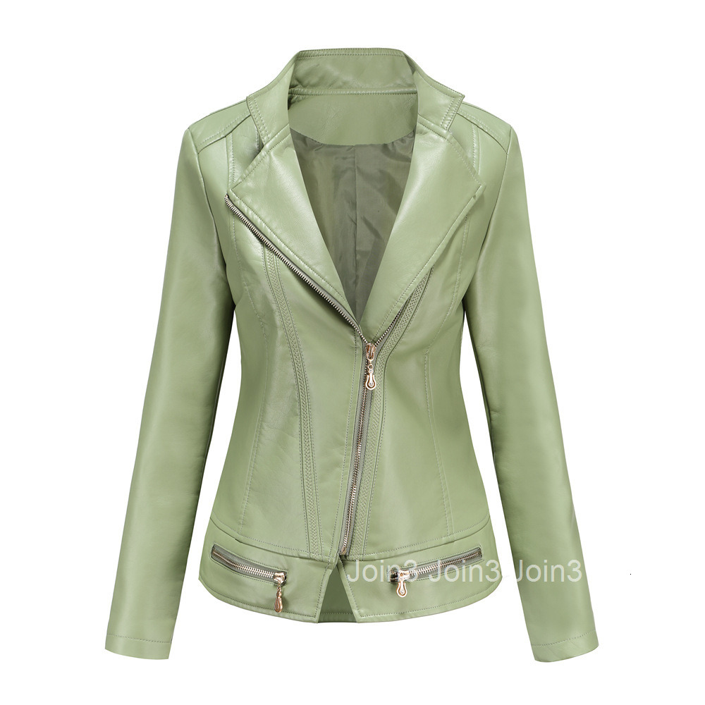 Fashion Womens Spring and Autumn Fashion Pu Leather Clothes Thin Spring and Autumn Small Coat Womens Jacket S-4xl Casual Clothing Spicy Girl Join3