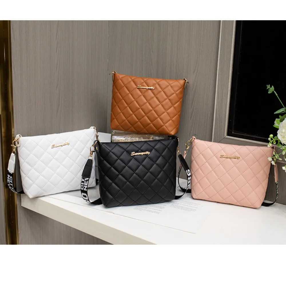 Womens messenger bag trend Lingge embroidered womens shoulder bag fashion chain womens ten font wallet Y250315