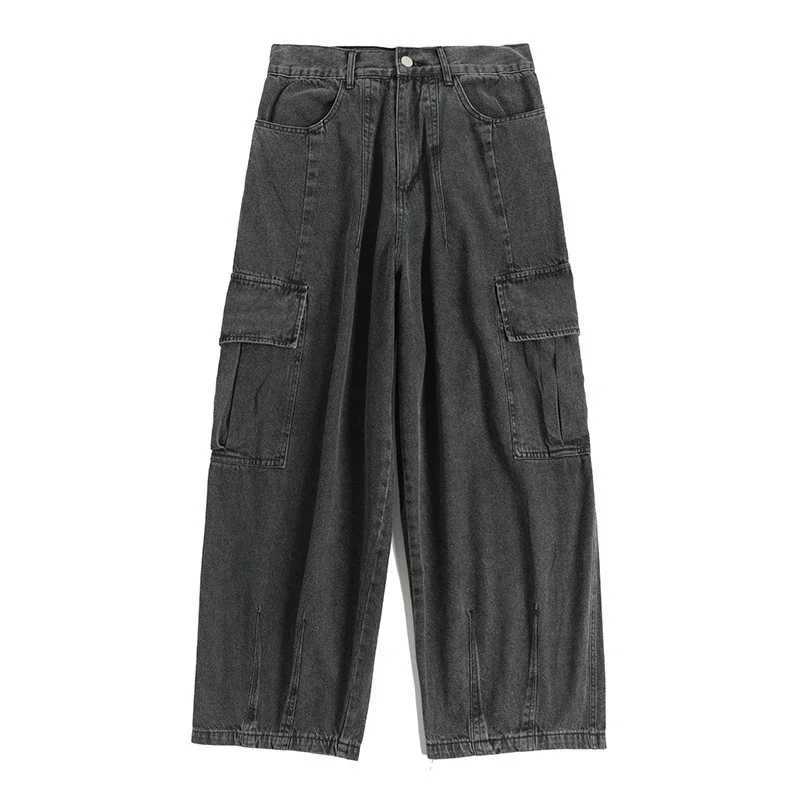 Baggy Jeans Trouser Mens Denim Pants Black Wide Leg Pants Mens Jeans Oversized Goods Korean Street Clothing Hip Hop HarajukuT250319