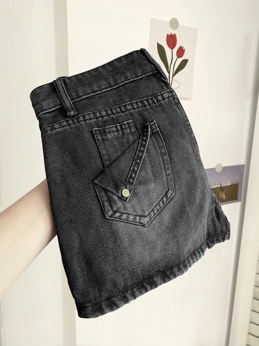 Womens Gothic Aline denim skirt elegant Harajuku Y2k mini jeans shorts dress aesthetic retro 2000s summer clothing 250310
