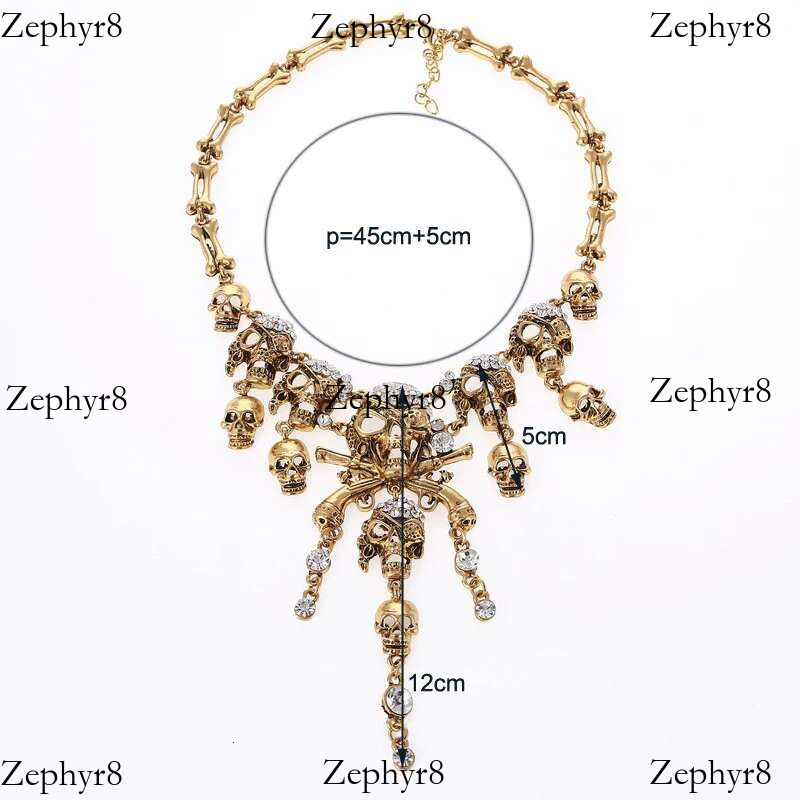 Classic Vintage Pirate Skeleton Skull Choker Necklace Pendant For Women Men Retro Rhie Biker Gothic Punk Party Jewelry