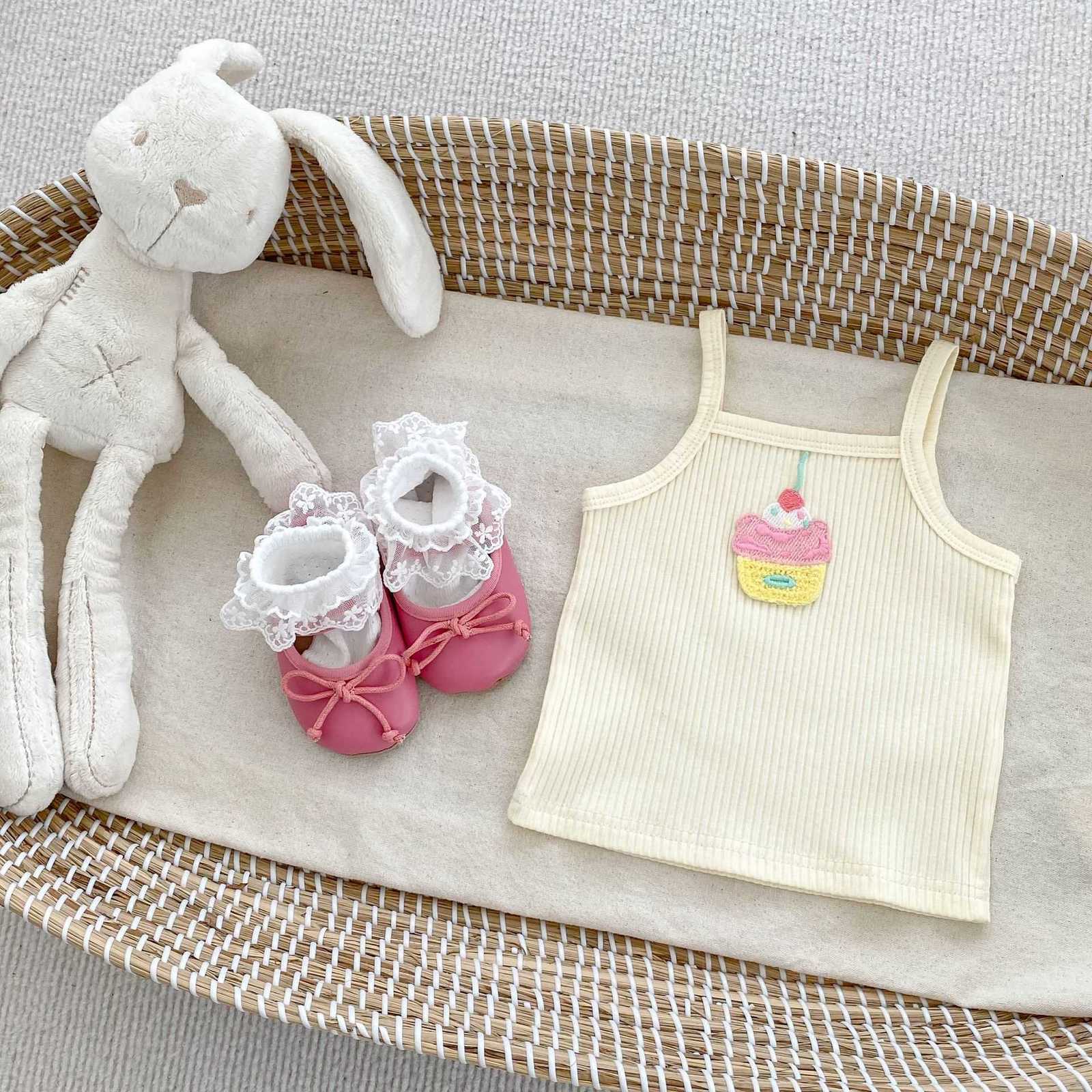Girl's Dresses Ins summer girl baby half skirt set cute little camisole top+mesh fluffy cake skirt two-piece set