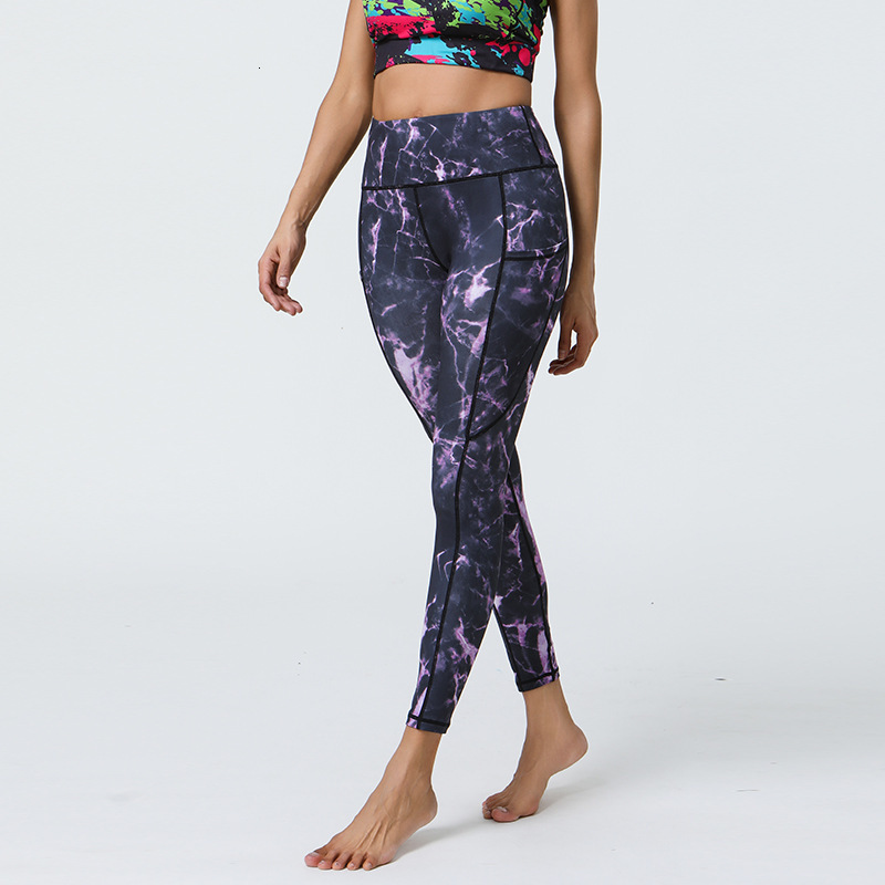 New tracksuit Pants for Women in Summer, Naked Sensation, Matted Fitness Pants, Pocket Printed Bottoms, Yoga Clothes leggings