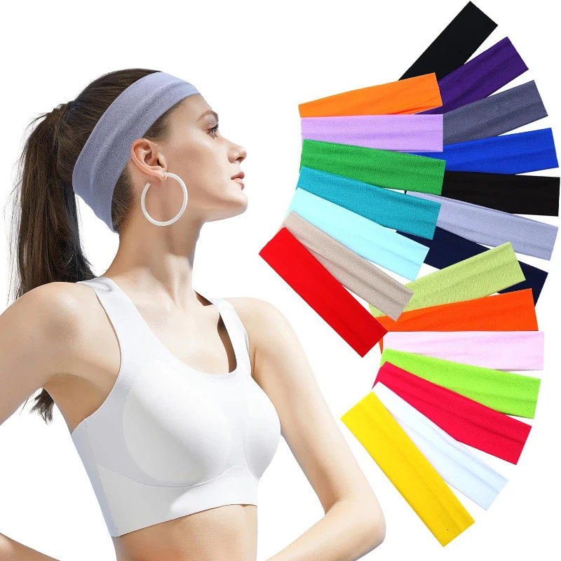 10 packs of elastic sports headband suitable for women elastic candy colored hair fashionable sweatband suitable for fitness yoga running cycling 2503