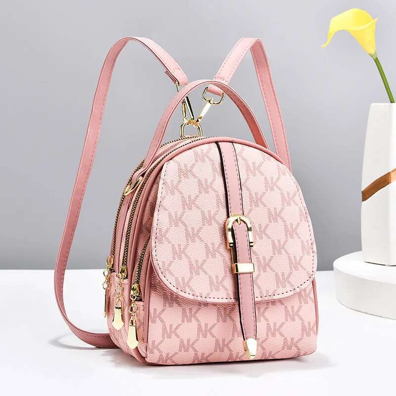 2025 New Fashion Letter Printed Leather Women's Backpack Designer Women's Shoulder Bag Women's Small Backpack Multi Pocket Women's