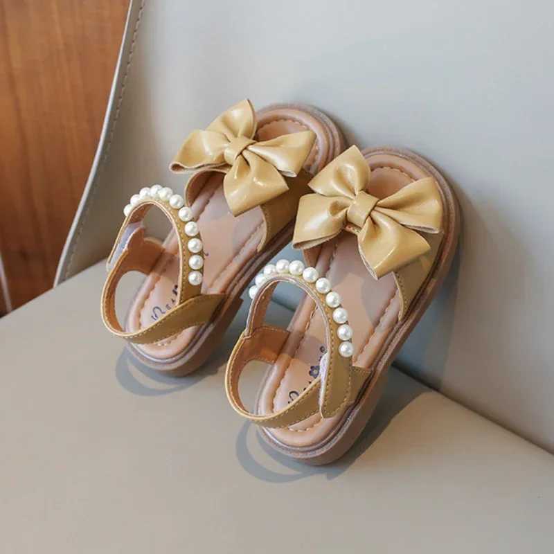 Girls Sandals and Childrens Princess Shoes 2025 Summer New Arrival for Girls Student Rhinestone Bow Performance ShoesT250315