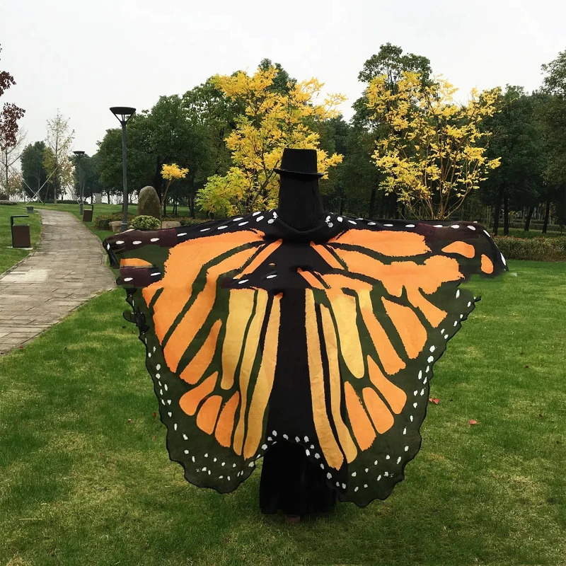 Fashion Butterfly Wing Polyester Beach Towel Corner Scarf Womens Christmas Gift Summer Printed Towel Fashion Womens Clothing 250314