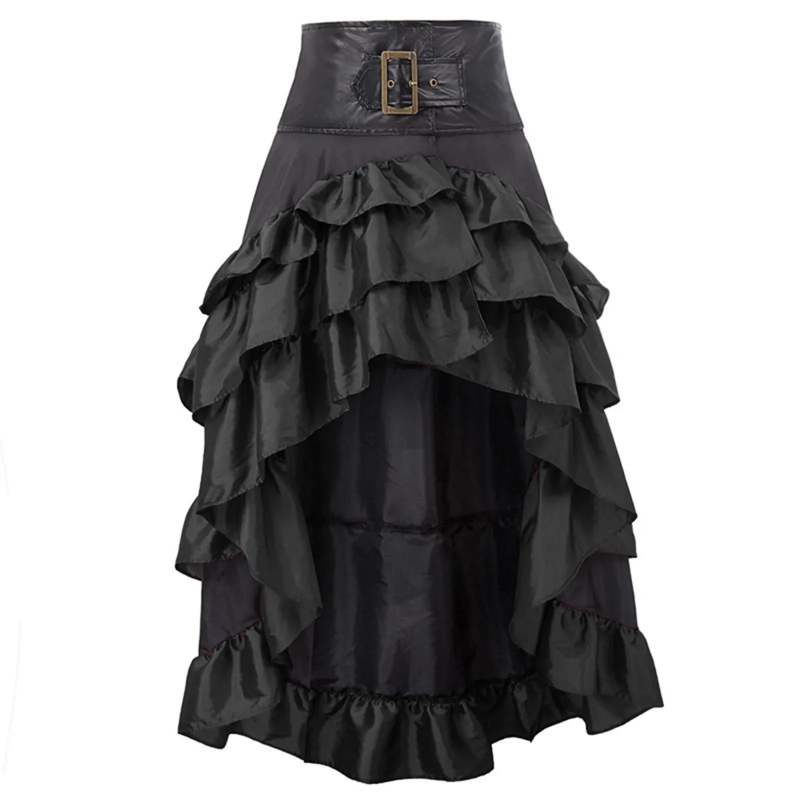 Retro womens pirate skirt with pleated edges Gothic irregular tight corset matching steampunk medieval song and dance girl party dress 250310