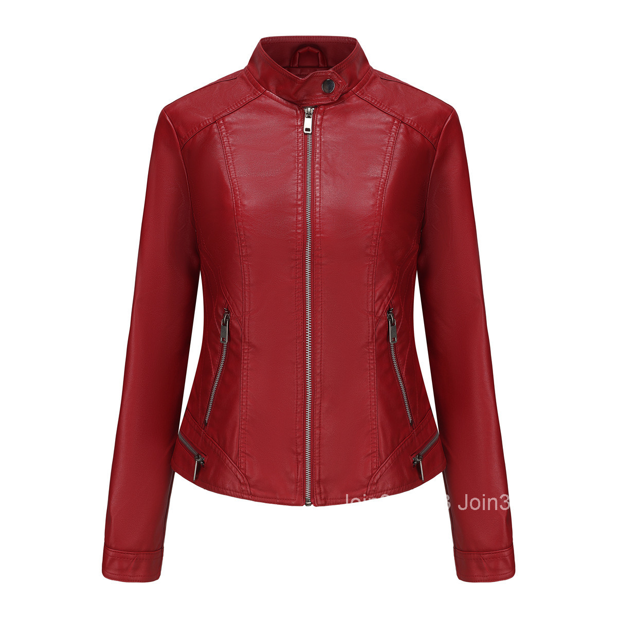 Fashion New Womens Leather Long Sleeve Spring and Autumn Thin Jacket