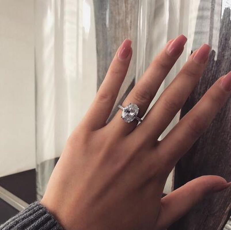 Dazzling Promise ring 925 Sterling silver Oval 4ct AAAAA Sona moissanite Wedding Band Rings for women Bridal Statement Party Jewelry