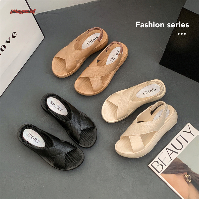 Sifanyu's new solid color summer women's casual wear, thick soled fashionable beach outdoor flat sandals for women ddmypanda