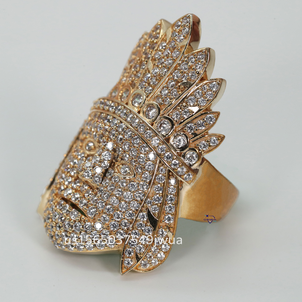 Stylish Mens Hip Hop Ring in 925 Sterling Silver Featuring Round Cut Moissanite Diamonds with VVS Clarity for Elevated Fashion
