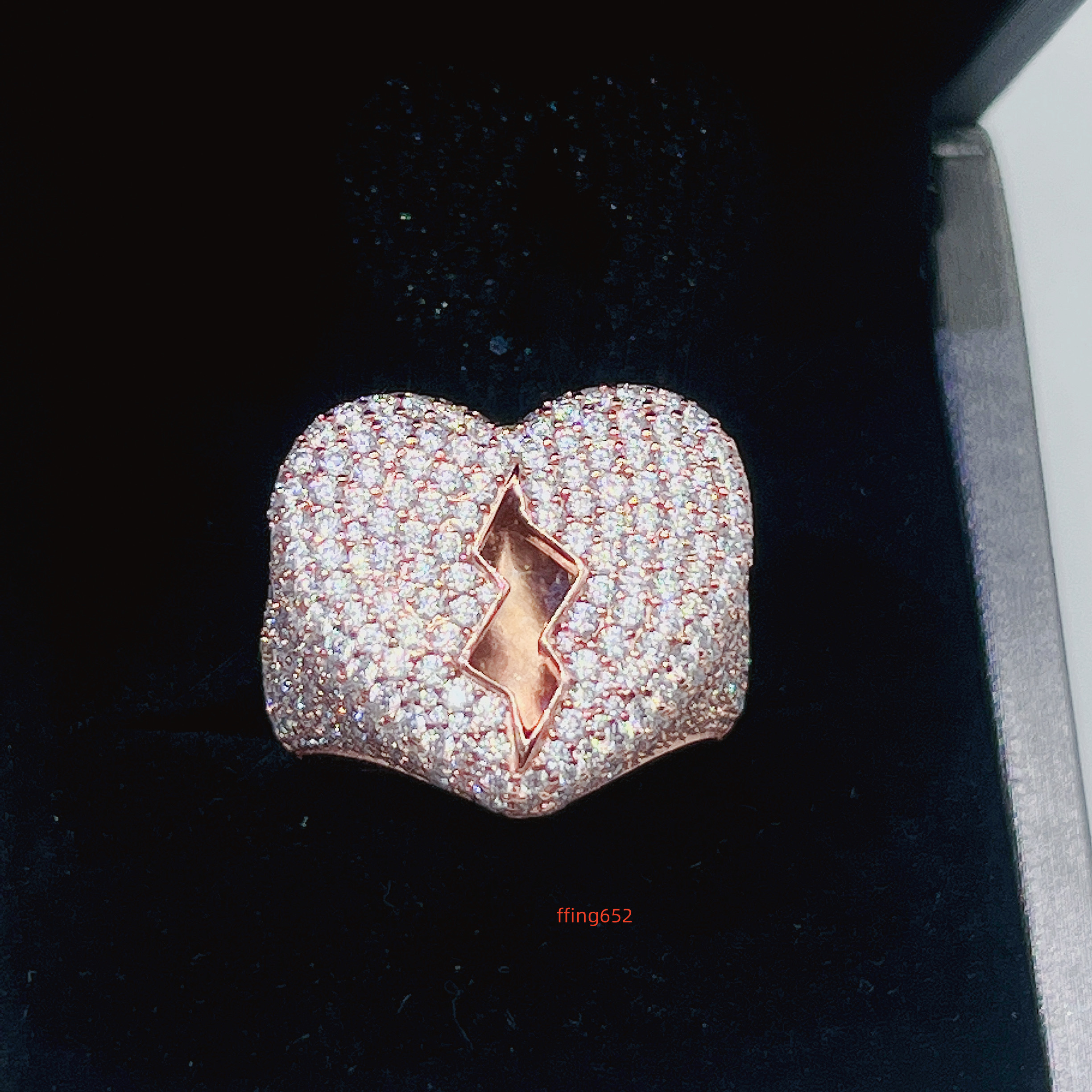 Ready to Ship Fine Jewelry Rapper Diamond 925 Sterling Silver Gold Plated Ice Rose Gold Moissanite Hip Hop Ring for Men