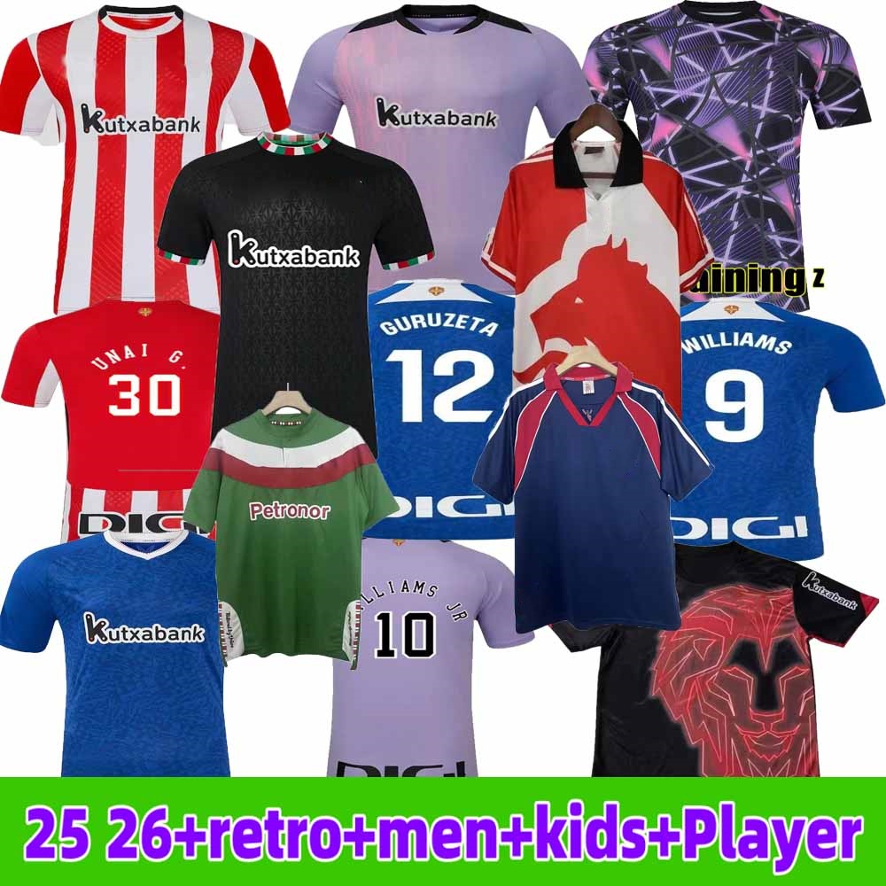 2024 2025 Soccer Jerseys Bilbao ADURIZ GURUZETA WILLIAMS MUNIAIN PAREDES BERENGUER ANDER HERRERA UNAI SIMON O. SANCET Athletic football shirt men and kids kit