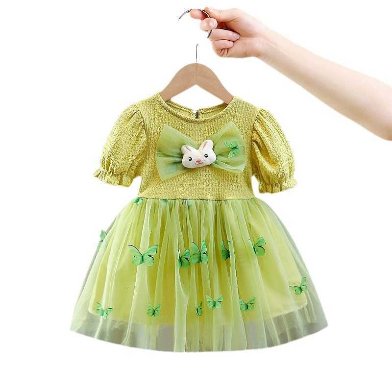 Girl's Dresses Girls' summer dress 2024 Korean version summer new style children's dress bow baby mesh princess dress batch