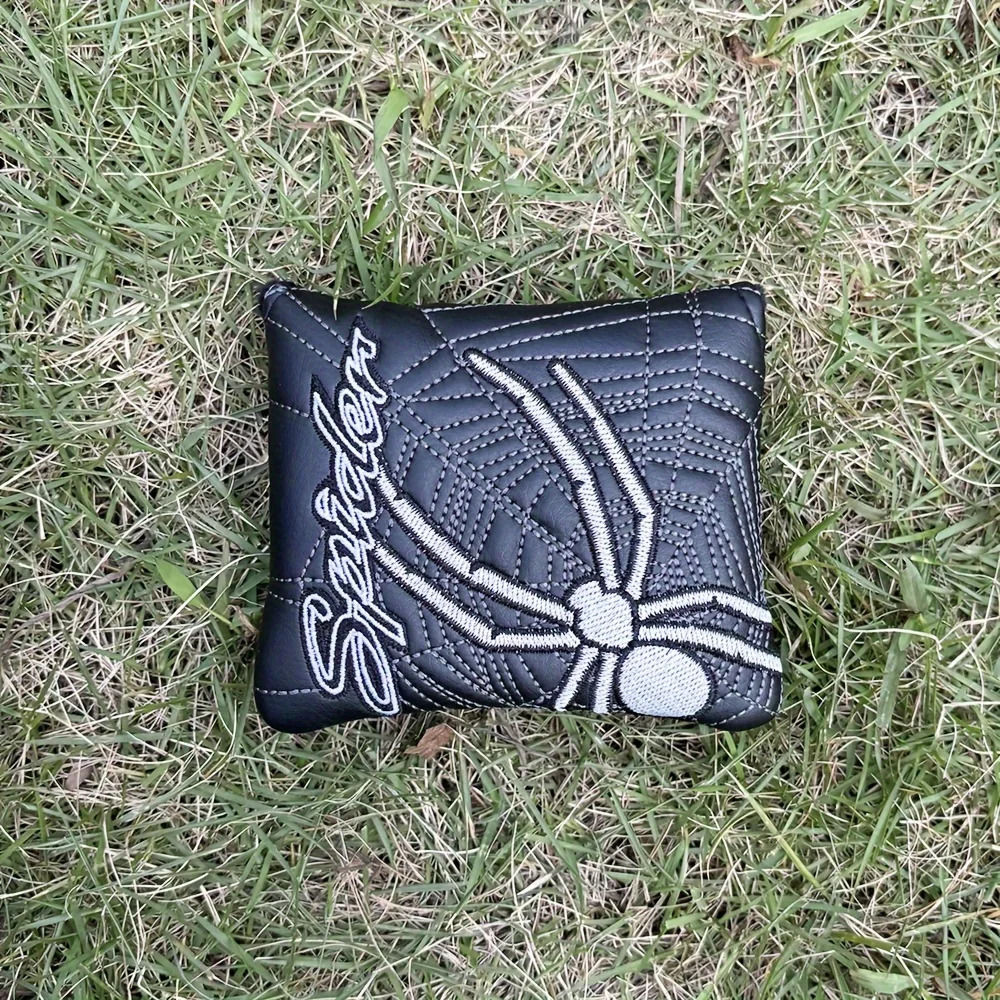 1pc Spider Embroidered Golf Putter Cover Waterproof And Wear-resistant Club Cover Durable PU Leather With Magnet Closure 250314