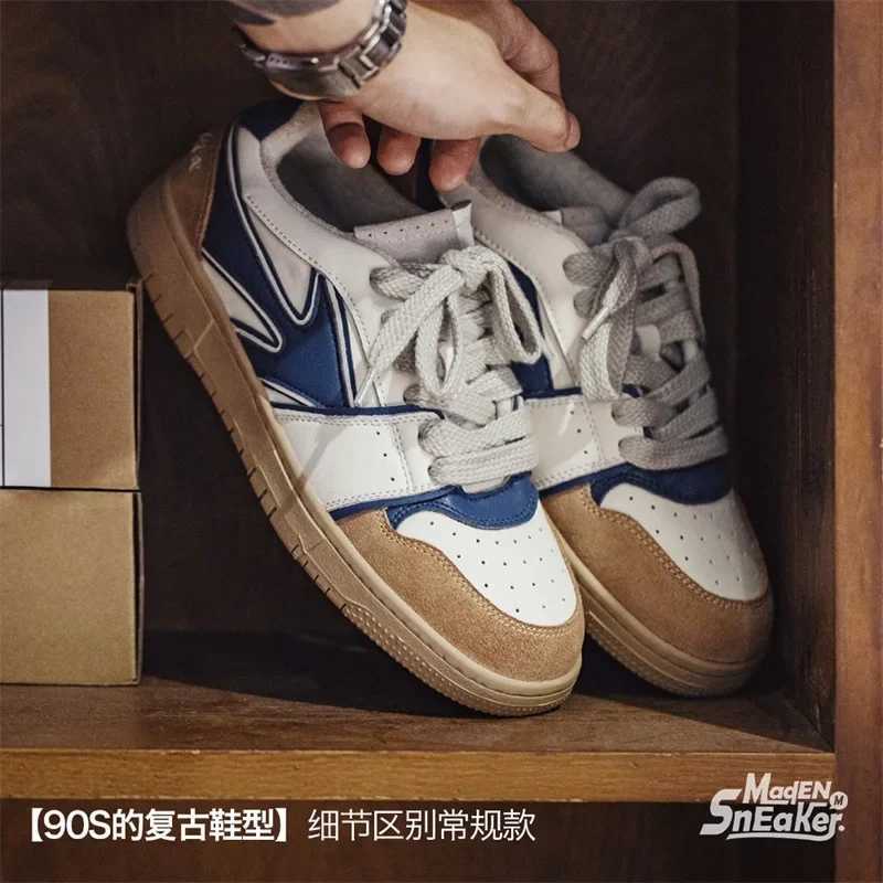 Maden Mens Casual Board Shoes Retro Colored Shoes 2023 Autumn Winter New Versatile Low Top Shoes Sports Board Shoes Y250315