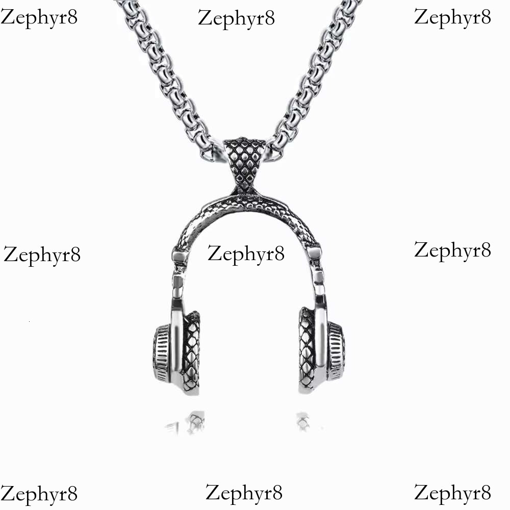 2025 New model Hot Sale Punk Rock Personalized Music Earphone Stainless Steel Necklace for Men Boyfriend Gift