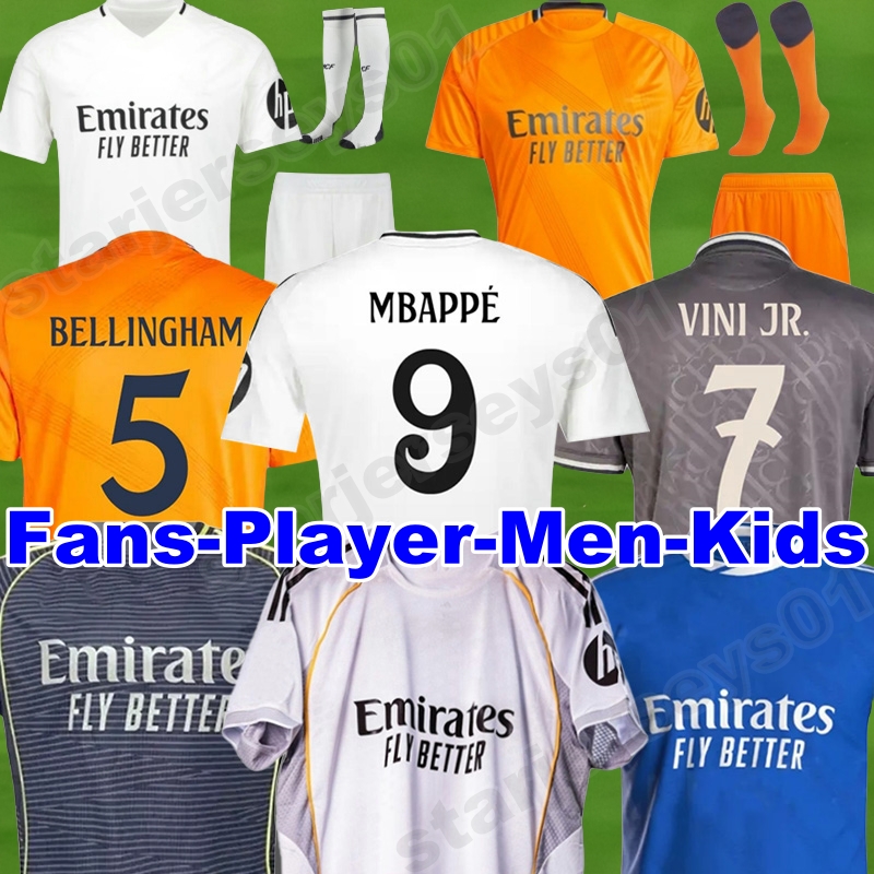 24 25 MBAPPE Soccer jerseys 2024 Bellingham real VINI JR RODRYGO CAMAVINGA RUDIGER KROOS MODRIC TCHOUAMENI VALVERDE mAdRiDs Player fans MEN Football Shirt Uniform