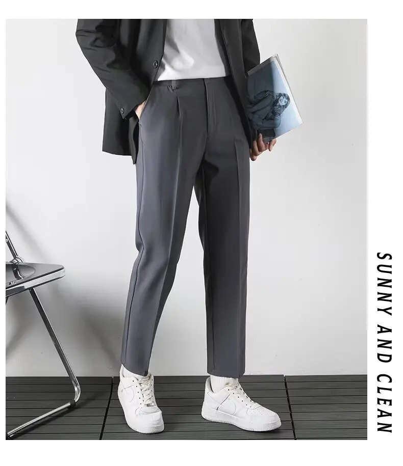Spring and Autumn Winter Mens Social Pants Elegant Dresses Classic Trouser Set Clothing Customization 250313
