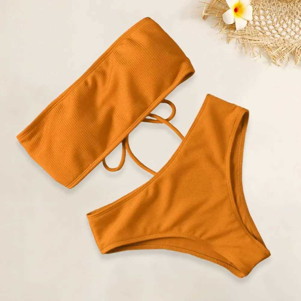 1 Set Soft Bathing Suit Wire-Free Bikini Set with Chest Pad Split Bikini Summer Women Bathing Suit SwimmingXJ250315