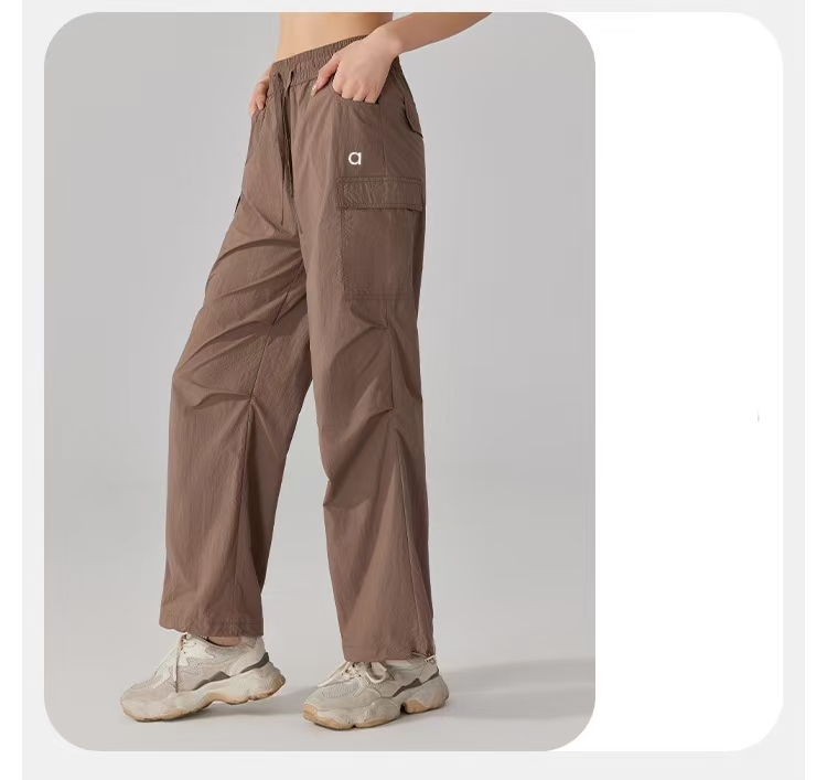 AYK268 New Jogging Pants Spring Summer Lightweight Outdoor Gym Waterproof Sports Pants Pants Yoga Sweatpants Draw Rope Fold Fitness Wear Women