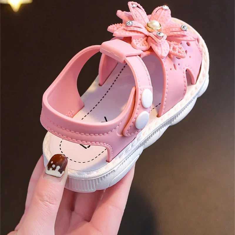 Solid Bow Childrens Summer Shoes Cute PVC Beach Non Slip Sandals For Baby Girls Footwear Soft Infant Kids Fashion SandalsT250315