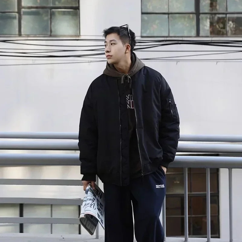 Autumn mens letter ed bomber jacket street aesthetic baseball uniform casual loose motorcycle 250313
