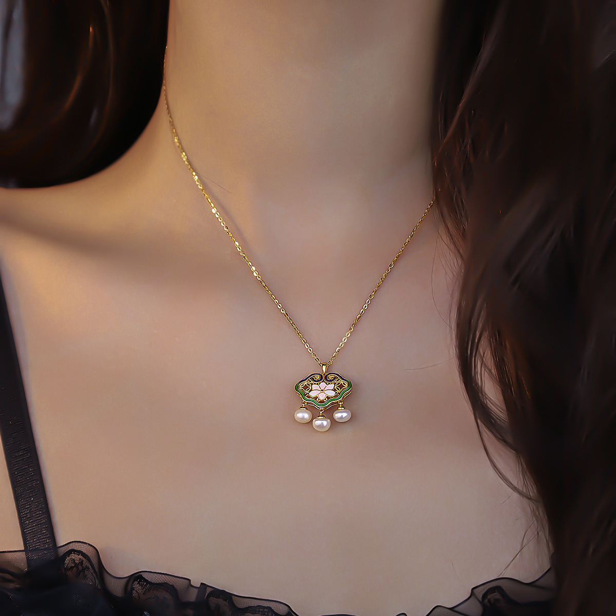 S925 Silver Necklace For Women 2025 New Fashion Designer Safe Lock Collarbone Chain Jewelry