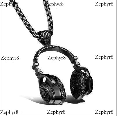 2025 New model Hot Sale Punk Rock Personalized Music Earphone Stainless Steel Necklace for Men Boyfriend Gift