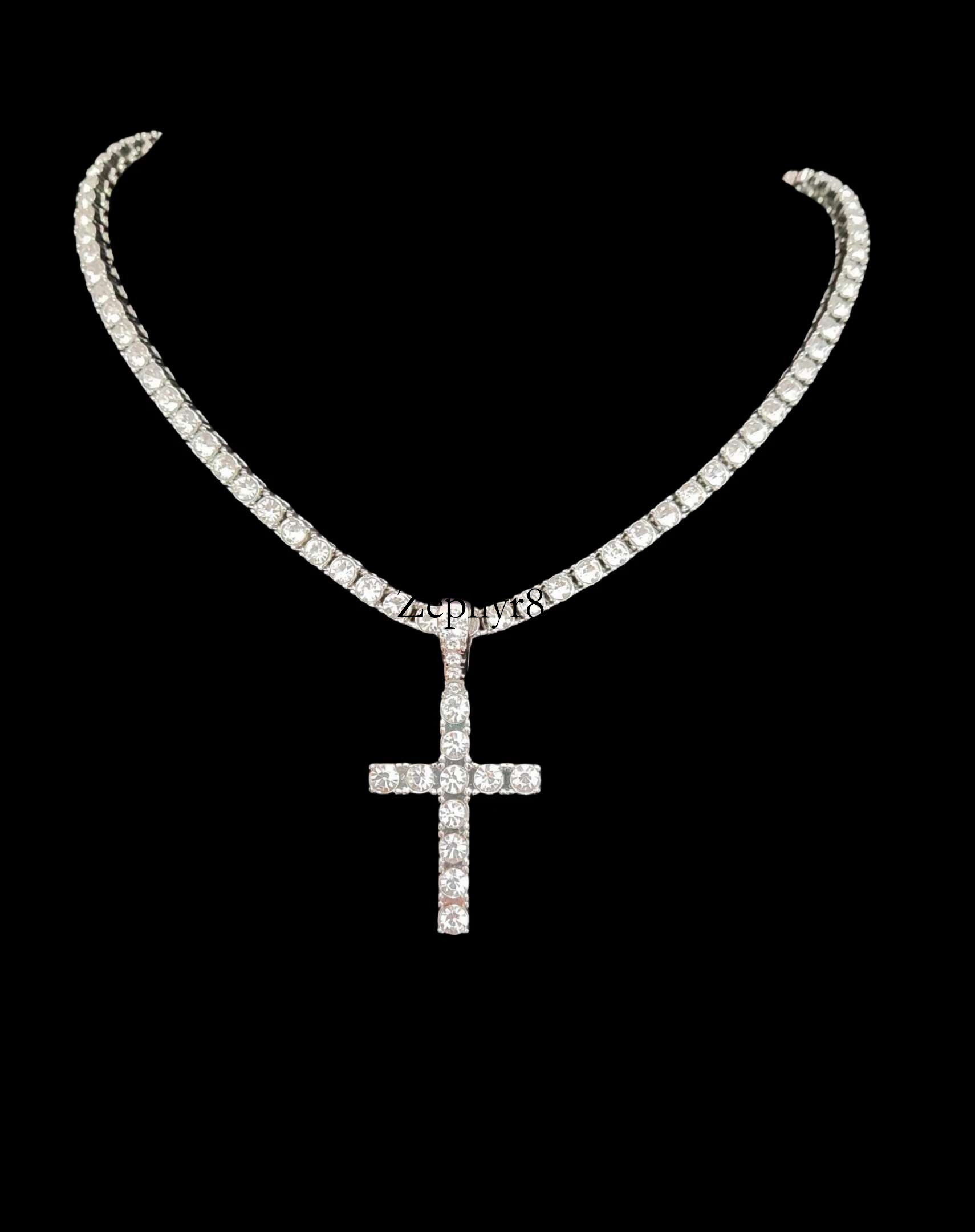 New Arrived Hip Hop Cross Pendant Necklace Men Women Cuban Chain Iced Out Bg Necklaces HipHop Jewelry Fashion Gift 3 Styles