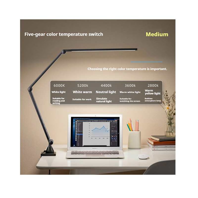 LED Desk Lamp Remote control Desk Lights for Home Office with 5 Color Modes 3 Brightness Desk Light with Small Night Light Reading Lamp for Bedroom Be
