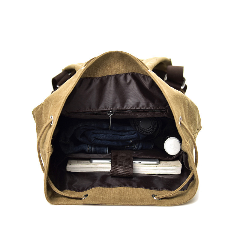 Fashionable canvas backpack sports round bucket computer men's bag, leisure travel backpack, unisex designer bag
