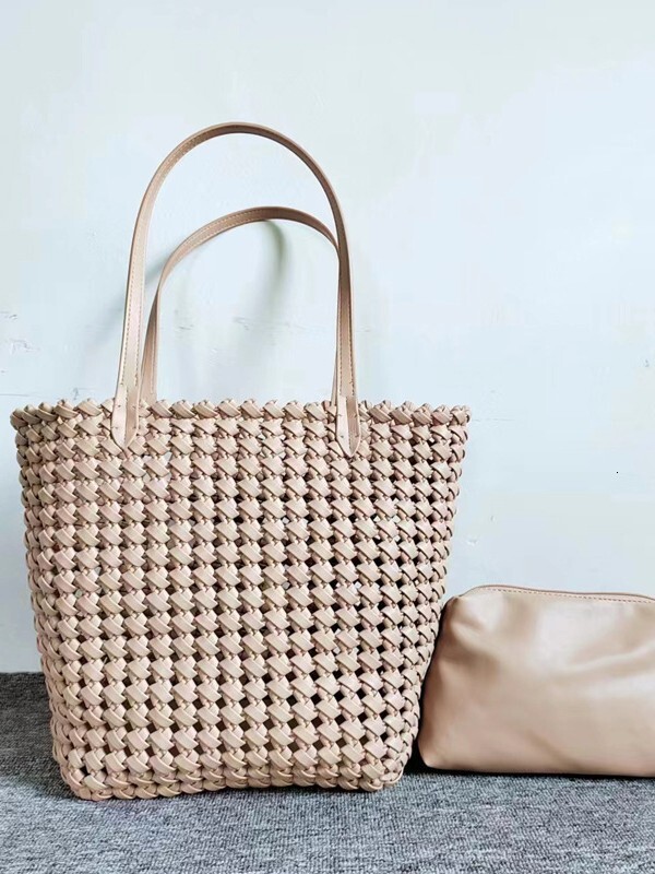 Knitted Shoulder Large Capacity Mother Handmade Woven Women's Bag, 2025 New Bucket Bag