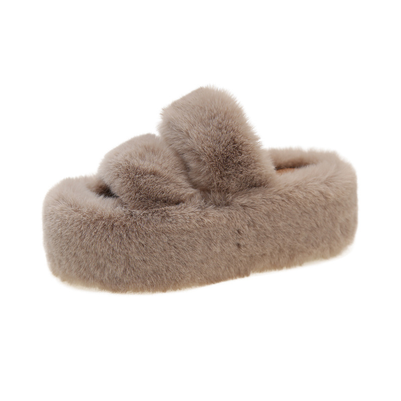 Double-pole slippers Plush slippers free Shipping Platform slippers Open-toed cotton slippers Sandals for women at home Wear open-toed slippers Hot su