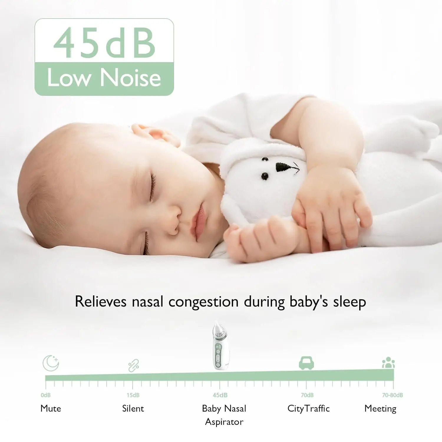 Momcozy Baby Nose Aspirator Strong Suction Electric Portable Baby Nose Sucker Rechargeable with Light and Music 250314