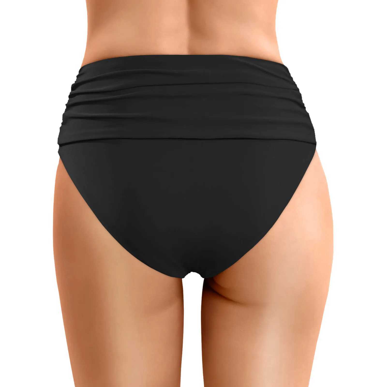 swimsuit women 2024 Women Plus Size High Waist Bikini Bottoms Swim Bris Beach Shorts Ruched Bottom High swimsuit womenXJ250315