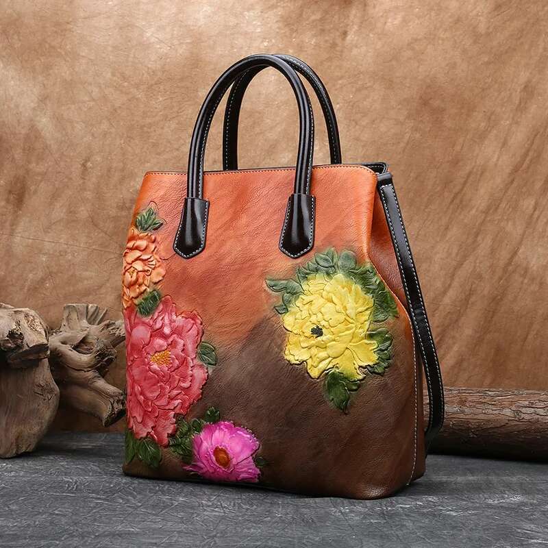 MOTAORA Retro Vintage Bucket Shoulder Bags For Women 2025 New Handmade Emed Leather Handbag Ral Tote Bag Female