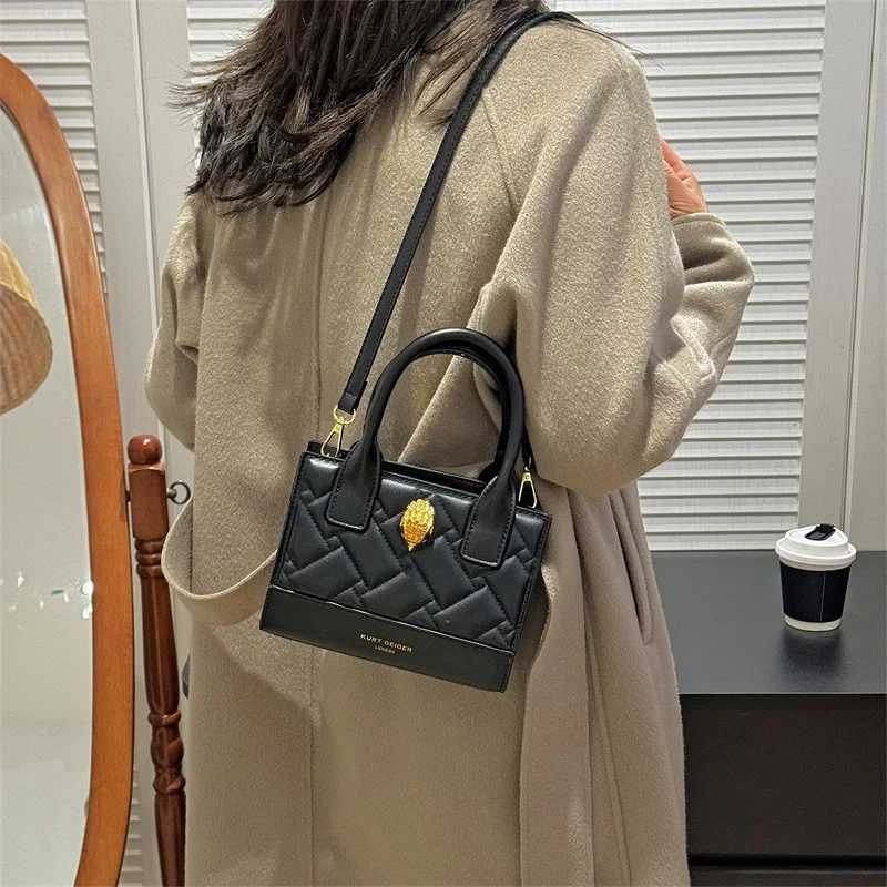 Luxury commuting leather - stylish cross body wallet with letters retro minimalist casual shopper handbag Y250315