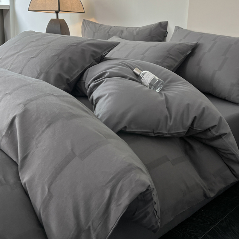 A16 60-count pure cotton three-layer yarn jacquard bedding four-piece set new cotton light luxury bed sheet bed sheet simple bedding