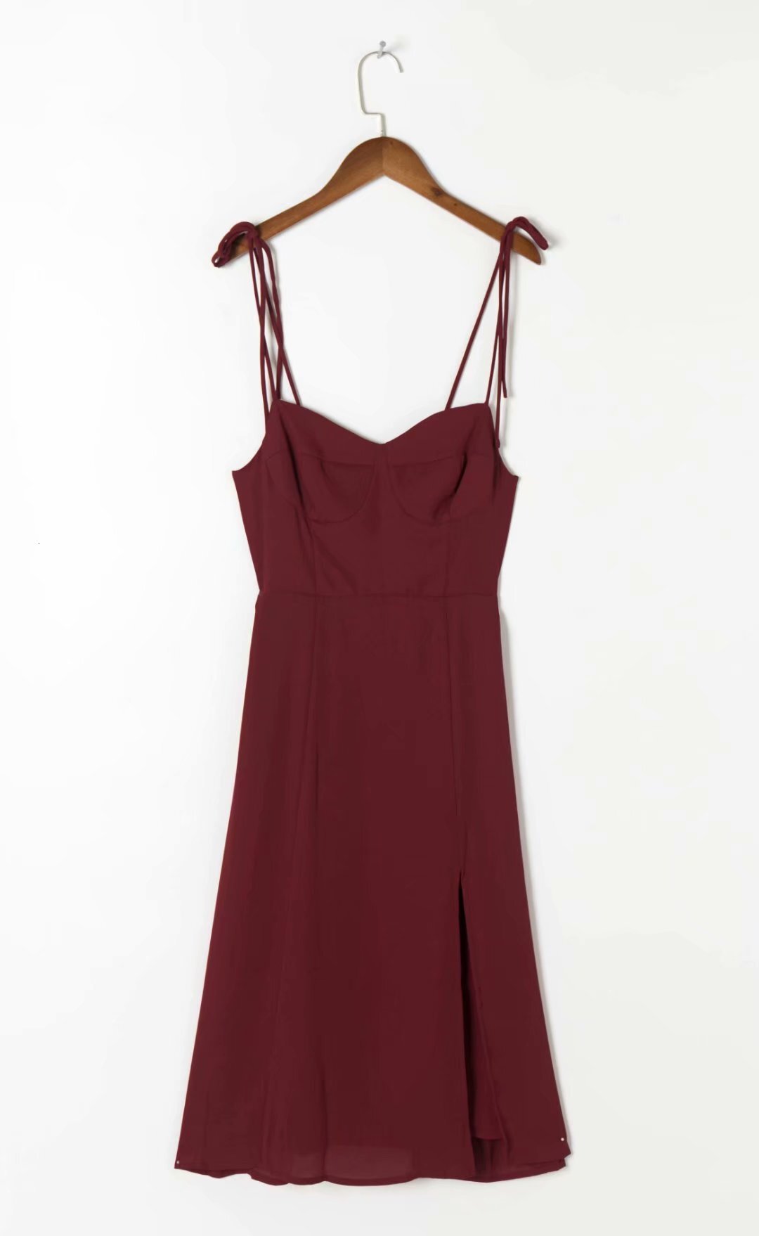 Sexy Backless Slit Strap Mid Length Skirt 2023 Summer New Style Fashionable Temperament Slim Fit Dress For Women